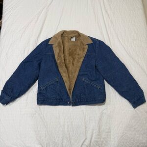 Vintage Maverick Fur Lined Denim Bomber Jacket
